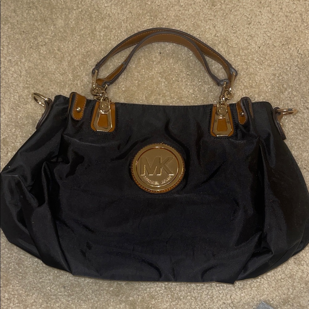 Michael Kors Black and Gold Tote Bag